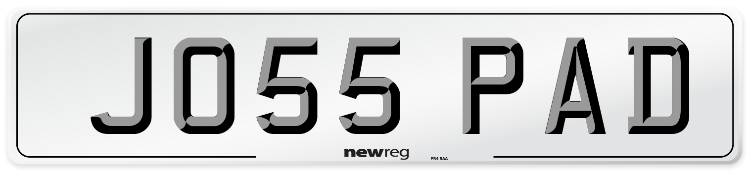 JO55 PAD Number Plate from New Reg